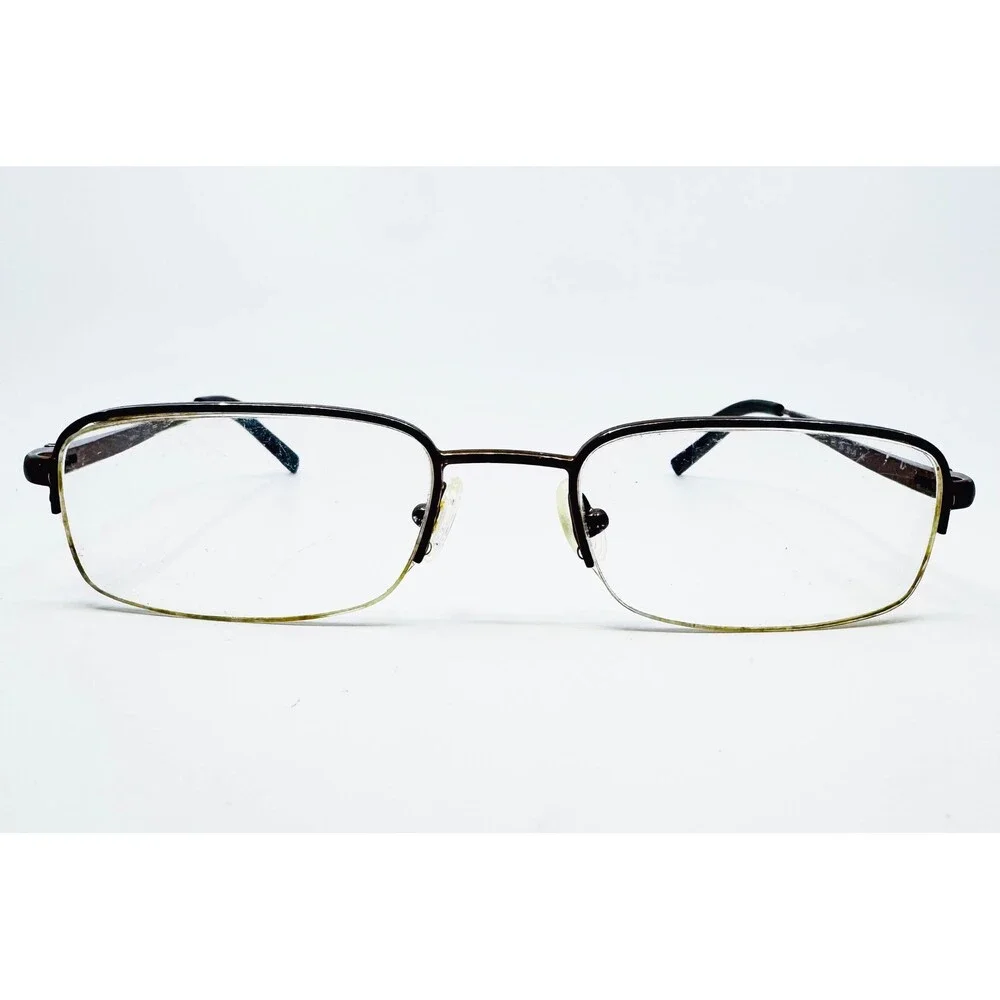 Sferoflex Eyeglasses Mens Brown Rectangle Half Rim 52-19-140 2203 284